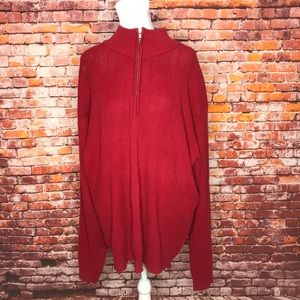 T. Harris London Red Half Zip Pullover Knit Sweater
